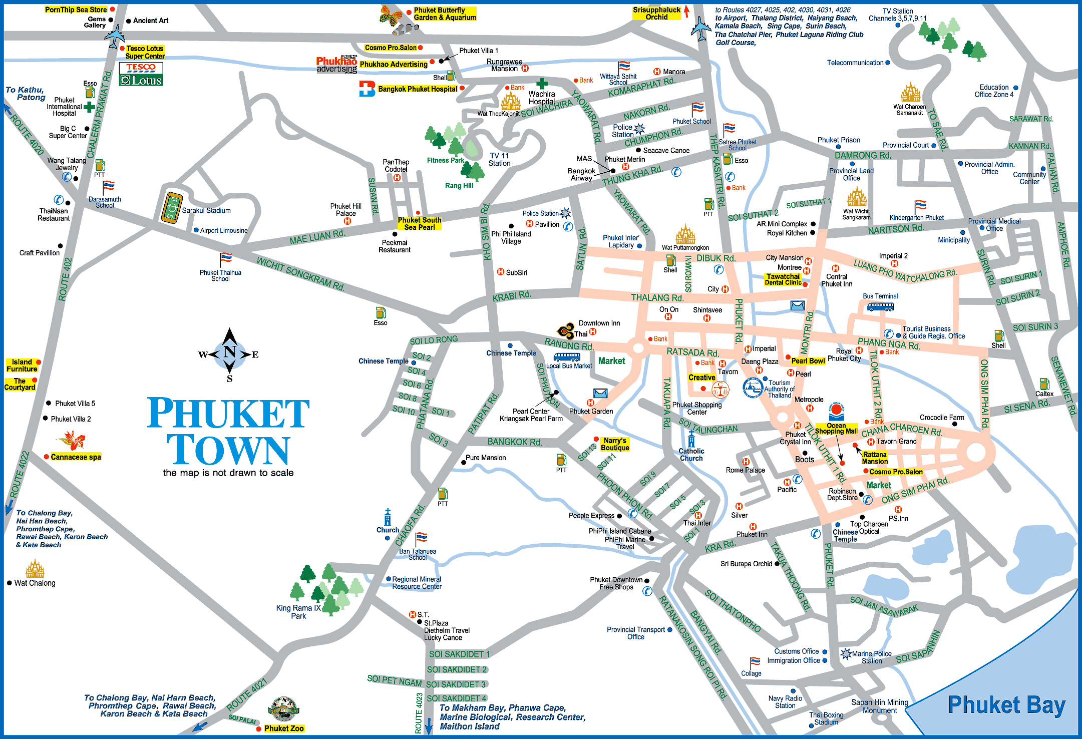Carte de Phuket Town
